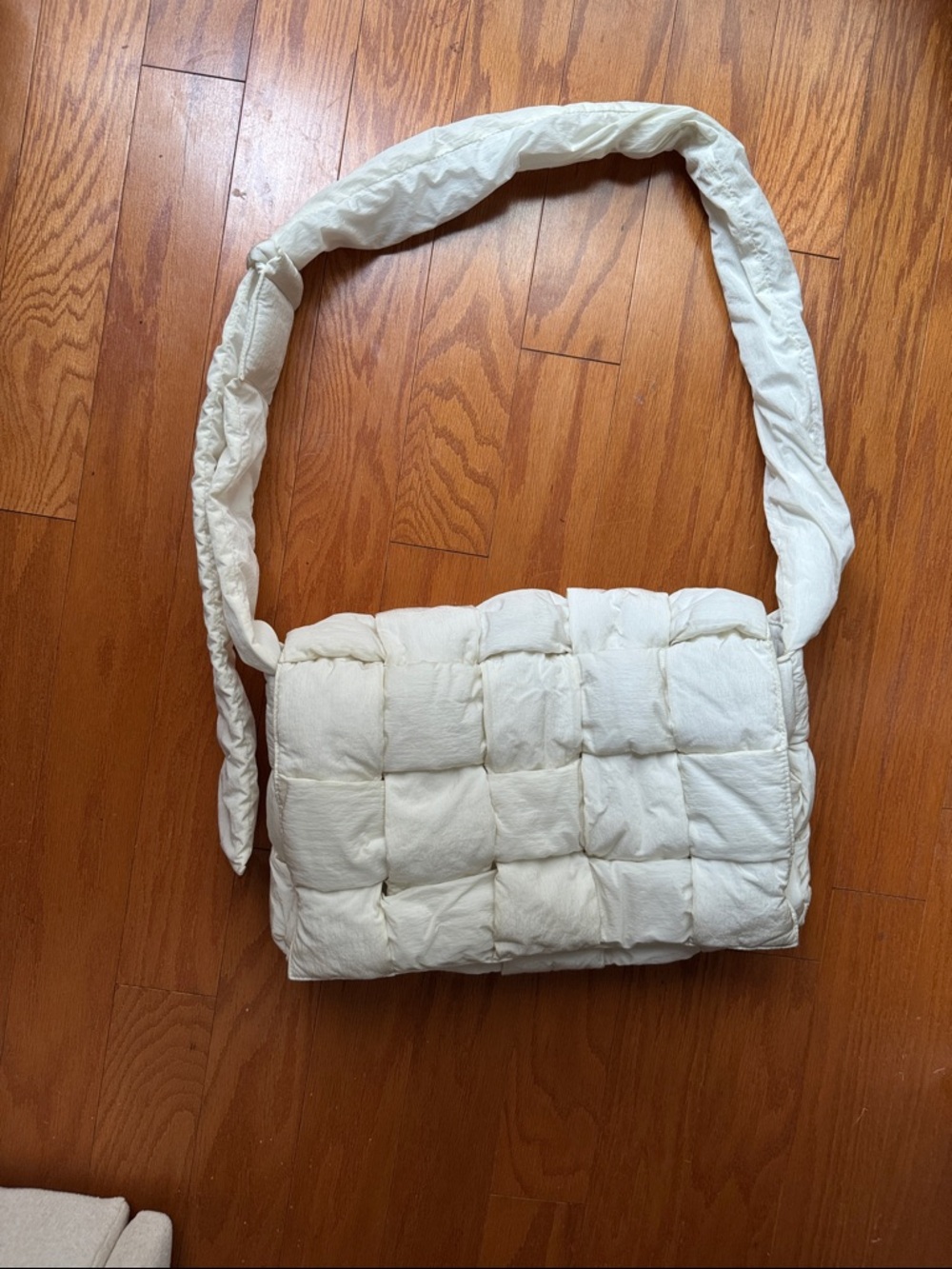 Bottega Veneta Cream Padded Intrecciato Crossbody Bag